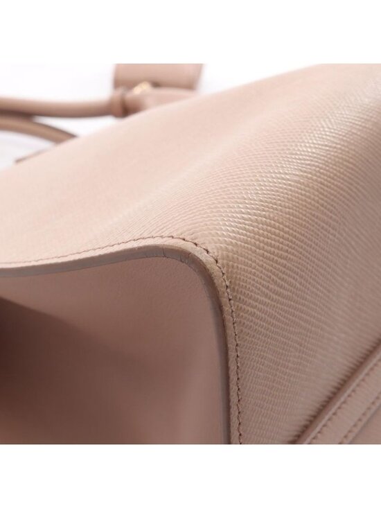 Prada Monochrome Small Saffiano Leather Pink 2-Way Bag  Prada Handbag Saffiano Cuir C Monochrome Pink Beige Leather